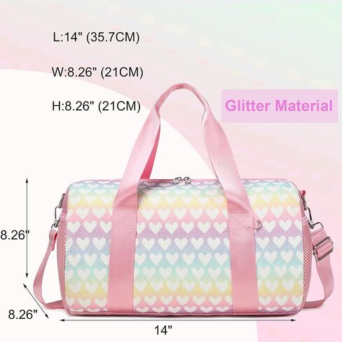 Dance Ballet Bag for Girls 4-6 Ballerina Gymnastic Bag Toddler Small Duffle Dance Bags for Little Dancers,Glitter Material,14"*8.26"*8.26" in Saudi Arabia