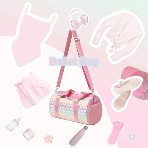 Dance Ballet Bag for Girls 4-6 Ballerina Gymnastic Bag Toddler Small Duffle Dance Bags for Little Dancers,Glitter Material,14"*8.26"*8.26" in Saudi Arabia