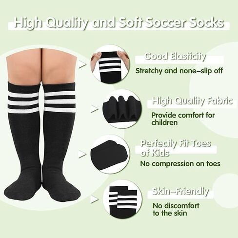 Century Star Kids Soccer Socks Youth Boys Softball Baseball Sock Girls Knee High Socks Sports Stripe Toddler Long in Saudi Arabia