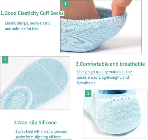 10 Pairs No Show Socks for Girls Boys Toddlers Socks Anti-slip Low Cut Kids Sock Ankle for 2-14 Years in Saudi Arabia