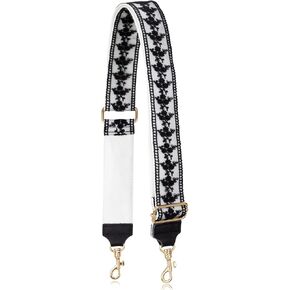 ALLZEDREAM Purse Strap Crossbody Replacement Handbag Shoulder Bag 2" Wide Adjustable Lace Sequins Genuine Leather Ends