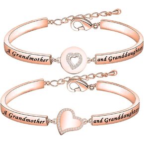 BEKECH Grandma Granddaughter Gifts The Love Between A Grandmother and Granddaughter Is Forever Bracelet Matching Bracelet