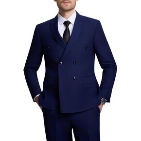 Double Breasted Suit Men Slim Fit 2 Pieces Suit Blazer Pants Formal 2 Button Tuxedo Jacket for Wedding Business Prom