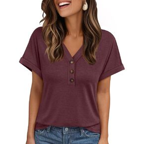 AUTOMET Short Sleeve V Neck T Shirts Womens Cap Sleeve Summer Casual Dressy Tops