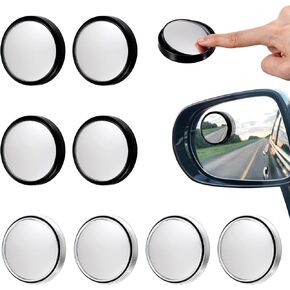 8 Pcs Blind Spot Mirrors,360 Degree Car Blind Spot Mirror,2.2 Inch Side Mirror Blindspot Adjustable Convex Mirrors for Car SUV Trucks Motorcycles Wide View Angle