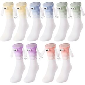 Jspupifip 5 Pairs Easter Holding Hands Socks Funny Magnetic Couple Socks Magnetic Hand in Hands Sock for Women Men Bestie Lovers