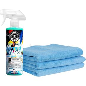 Chemical Guys HOL424 After Wash Sprayable Gloss Boosting Car Wash Drying Aid (Helps Reduce Water Spots, 16 fl oz) Super Dry Kit with Premium Microfiber Drying Towels, 24"x16" (3 Pack)