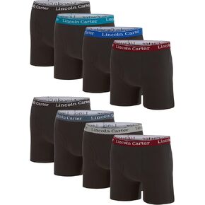 Mens Cotton Stretch Boxer Briefs, Fly/No Fly - Breathable Anti Chafing Tagless Underwear for Men - Multipack