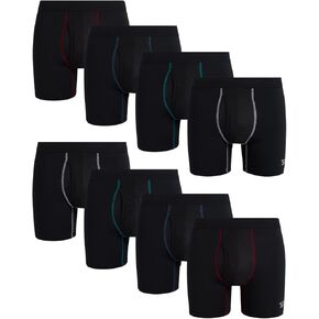 Reebok Men's Boxer Briefs - 8 Pack Performance Mens Underwear Boxer Briefs with Fly Pouch - Underwear for Men Pack (S-XL)