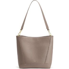 Kattee Leather Purses and Handbags, Medium Bucket Bags for Women, Top Grain Leather Tote Shoulder Crossbody with 2 Straps