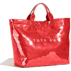 Tote Bag for Women Large PVC Tote Bag Plastic Handbag Letters Print Handbag Clear Hobo Bag