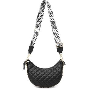 myfriday Leather Crossbody Hobo Bag for Women Lightweight Crescent Travel Sling Shoulder Bag with Removable Strap