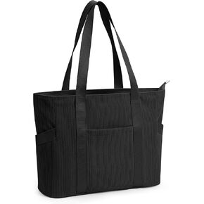 Corduroy Tote Bag Women Zipper Large Capacity 18L Anti Splash Casual Shoulder Hobo Handbag Everyday Work Travel