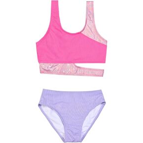 Mirawsie Girls Swimsuit Bikini 2 قطعة مجموعة قطع قطع سبليت سبورت بدلات 6-14
