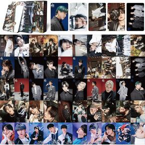55pcs Stray Kids Cords Hop Hop Cards Skzhop Hiptape Lomo Card for Collection (Red)