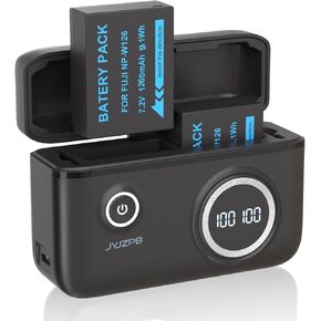 حافظة شاحن سريع للبطارية من JYJZPB لبطاريات Fuji NP-W126S NP-W126، مع عبوتين NP-W126S تناسب Fujifilm X-T3 X-T2 X-T1 X-A5 X-A10 X-A7 X-A5 X-A3 X -كاميرا A2 X-A1 X-E2 X-E1