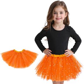 Zando 3-Layer Sequins Tutu for Toddler Girls Sparkle Tulle Skirt Affordable Halloween Princess Ballet Tutus 2-8 Years