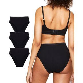 Women's Organic Cotton High-Rise Brief 3-Pack,All Day Comfort, Natural Knickey Briefs, Breathable Underwear for All