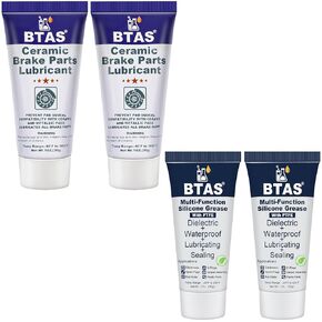 Brake Anti Seize Synthetic Ceramic Grease 1 oz 2 Pcs & Dielectric Grease for Car Battery Terminal 1 oz 2 Pcs