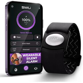 Wearable Silent Alarm Clock, Gradual Vibrating Wake-Up for Heavy Sleepers, Couples, and Students Comfortable Mesh Armband Vibrating Alarm, Improve Sleep, Wake Up On Time Without Disturbing Others