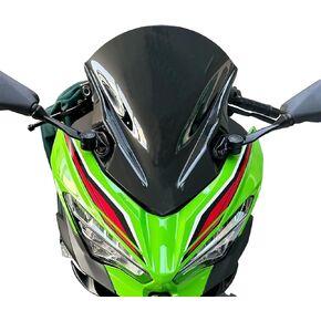 Motorcycle Windshield Deflector Double Bubble Windscreen Fit for Ninja 400 Ninja400 2018 2019 2020 2021 2022 2023 2024 Wind Shield Screen Visor Flyscreen, Black
