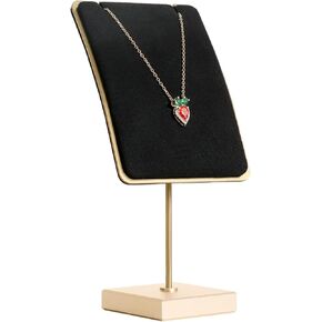 GemeShou Beige jewelry stand necklace holder, Gold necklace display stands for selling, Velvet necklace hanger storage【Beige】