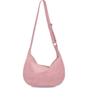 FITDON Corduroy Crescent Crossbody Bag for Women Men, Small Sling Hobos Dumpling Bag Crescent Purse
