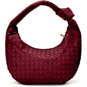 Woven Purse Tote Bag for Women - Large Hobo Bags - Knotted Slouchy Shoulder Handbags - Soft Vegan Leather
