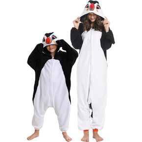 Darkcom Kids Animal Onesie ، Women and Mens Cosplay Puffin Onesie Assealeen Costume Christmas Pajamas Sleepwear