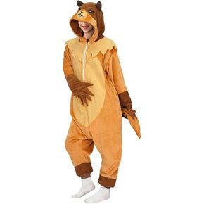Adult Groundhog Onesie Pajamas Animal Cosplay Halloween Costume Homewear Pajamas for Women and Men