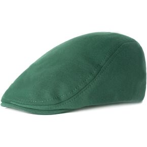 ikasus Men's Cotton Flat Ivy Gatsby Newsboy Driving Hat Cap Hunting Driving Beret Green