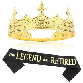 Semato Retirement Party Decorations for Men Retired Sash and Crown Kit for Men Happy Retirement Gifts for Men