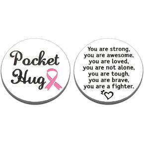Breast Cancer Survivor Pocket Hug Token - Recovery Sobriety Gift for Patients, Awareness for Women, Inspirational Chemo Support, Cancer Warrior Token for Her