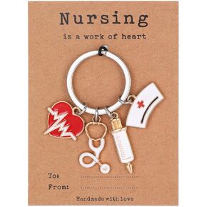 Nurse Gifts Keychain for Women Funny Nurse Appreciation Graduation Gifts for Nursing Students & Medical Assistants