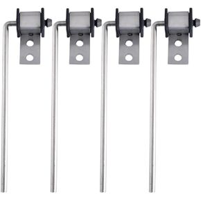 4 Pack Heavy Duty Stainless Steel Exhaust Hanger Rods - Universal Use, 3/8 x 10 in, 90 Degree Bent, Corner Mount, Silver