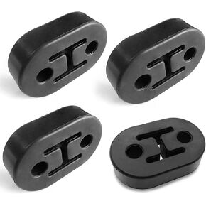 4PCS Car Exhaust Rubber Hanger, 2 Holes 11mm (0.43inch) Muffler Hanger, Universal Exhaust Insulator Muffler Hanger, Auto Muffler Shock Absorbent Bracket Mount