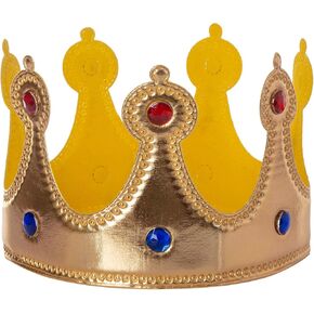 Regal Gold King Crown, Soft Royal Prince Costume Crown for Boys Girls Birthday Gift Halloween Party Accessories (Style A)