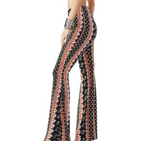 WSPLYSPJY Women's Print Stretch Bell Bottom Flare Palazzo Pants Trousers in Kuwait