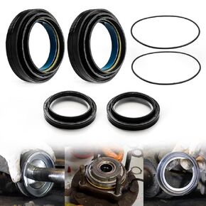 Front Axle Vaccum Knuckle & Tube Seal Kit Compatible with Ford 1998-2004 F250 F350 F450 F550 Super Duty Excursion Dana 50 60, Front Axle Seals, Front Axle Oil Seal Kit, Replace 50491, 50381, 41784-2