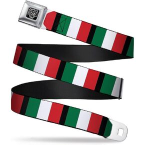 Buckle-Down Seatbelt Belt - Italy Flags - 1.0" Wide - 20-36 Inches in Length