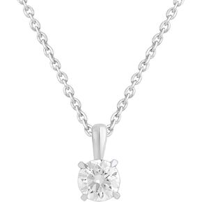 1/2 Ct - 1.00 Ct Round Cut 14K White or Yellow Gold IGI Certified Lab Grown Diamond Solitaire Pendant Necklace for Women's |18 Inch 14kt Gold Cable Chain (Clarity: VS, Color; FG)