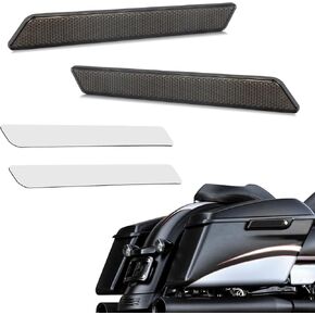 عاكسة quasco saddlebag back Black Hard Saddle Bag Watch Cover Reflector متوافق مع Harley Touring Street Glide Road Glide Electra Glide Road King 2014-2024