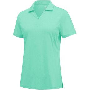 Rdruko Women's Golf Polo Shirts Dry Fit Collared Tennis Casual Work Shirts V Neck Moisture Wicking Short Sleeve in Kuwait