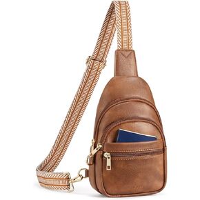 CHOLISS Anti Theft Small Sling Bag for Women and Men RFID Leather Crossbody Bags Fanny Pack Chest Bag Travel Purse Daypacks