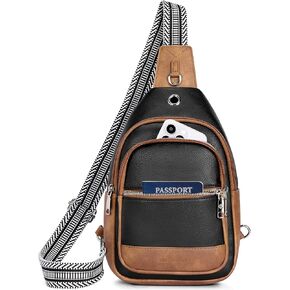 BOSTANTEN 7L Sling Bag For Women CrossBody Bags Large Cross Body Purse Vegan Leather Sling Backpack for Travel Essentials