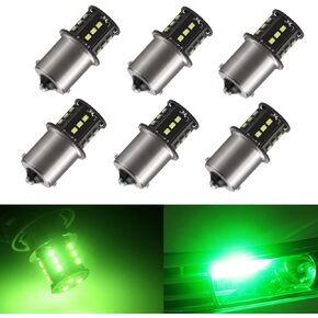 Everbright 1156 BA15S CAR CAR TULD LIGNBLB 1003 7506 1141 18SMD 2016 LED LED for tail RV Camper Trunk Lights ، Green ، Pack of 6