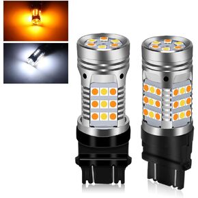 3157 LED Bulbs Switchback Amber Turn Signal Lights 12V White Side Light Switchback Led Bulbs 42 Led Error Free Canbus Built-in Load Resistor 2Pcs 3157 3057 Car Blinker Lamp (White Amber 3157)