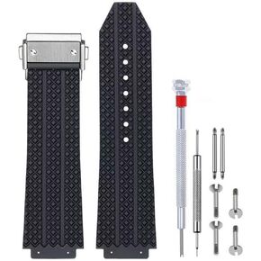 Rubber Silicone Watch Band Strap Compatible with Hublot 19mm*25mm*22mm Big Bang Watch Strap