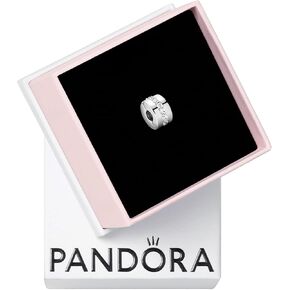 Pandora Clear Sparkling Row Clip Charm - Gift for Her - Compatible Moments - Sterling Silver with Cubic Zirconia - With Gift Box