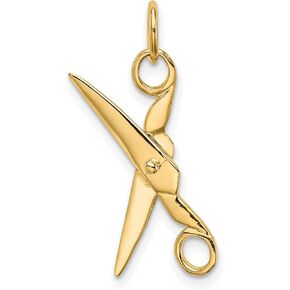 10k Yellow Gold Moveable Scissors Charm 24 mm x 15 mm